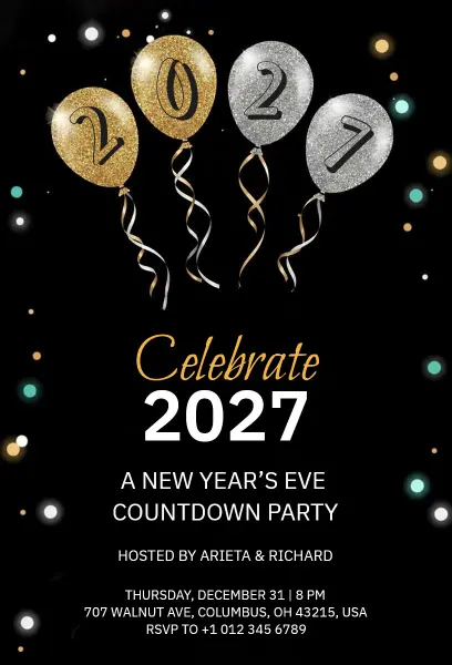 Celebrate 2027 New Year Event Invitation Template