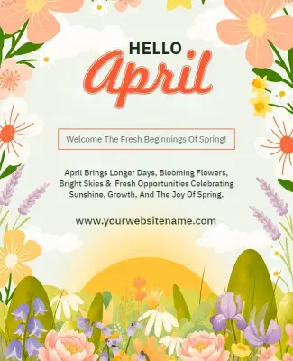 Celebrate April with Vibrant Spring Flowers Flyer Template