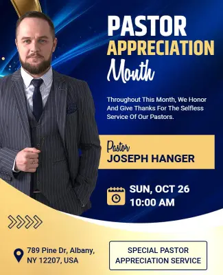 Celebrate Pastor Appreciation Month Poster Template