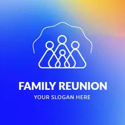 Celebrate Togetherness with Family Reunion on a Vibrant Background Logo Template
