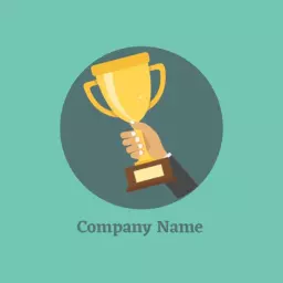 Celebrate Victories with a Golden Trophy Champions Logo Template