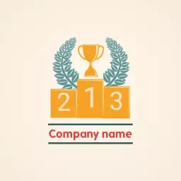 Celebrate Victory with a Trophy and Laurel Wreaths Logo Template