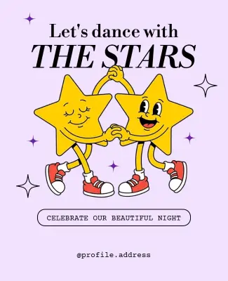 Celebrate with Stars Dance Night Poster Template