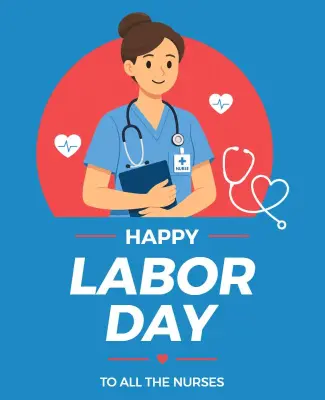 Celebrating Nurses on Labor Day Poster Template