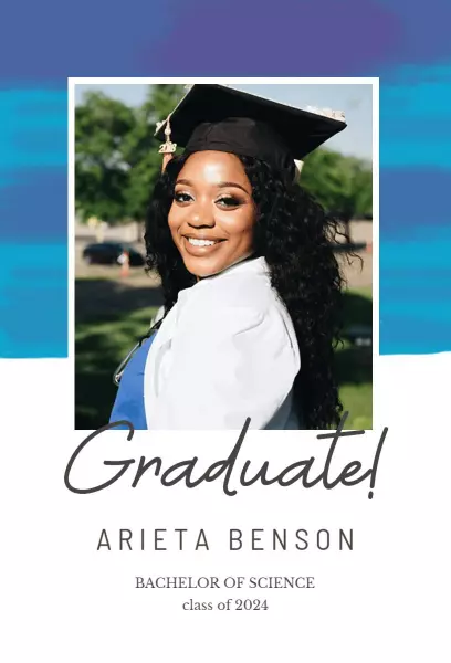 Celebratory Bachelor of Science Graduation Photo Invitation Template