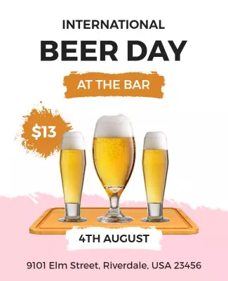 Celebratory Beer Day Event at the Bar Poster Template