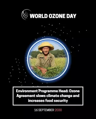 Celebratory Black World Ozone Day Awareness Poster Template