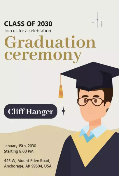 Celebratory Class of 2030 Graduation Ceremony Invitation Template
