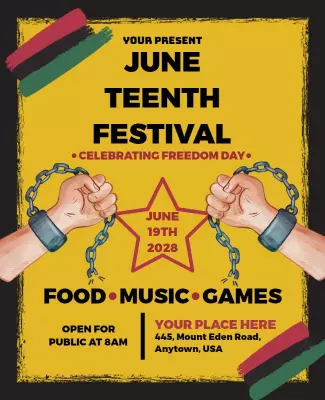 Celebratory Colorful Juneteenth Festival Event Poster Template