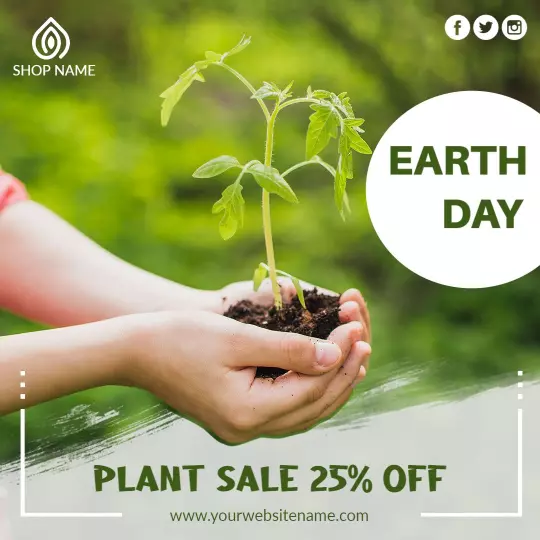 Celebratory Earth Day Plant Sale Promotion Ad Template