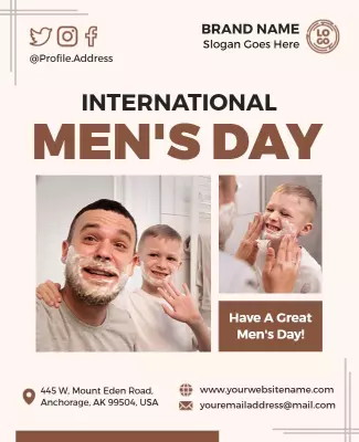 Celebratory Family Fun for International Men's Day Poster Template