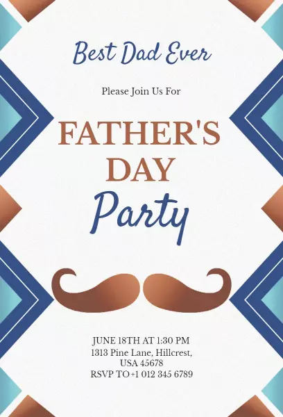 Celebratory Father's Day Party Gathering Invitation Template