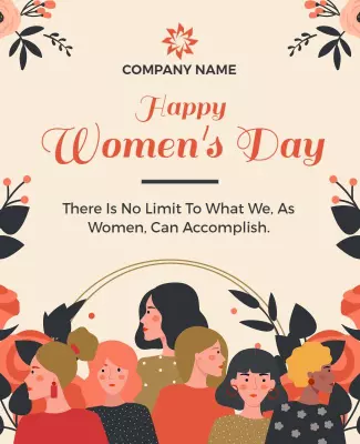 Celebratory Floral Women's Day Empowerment Poster Template