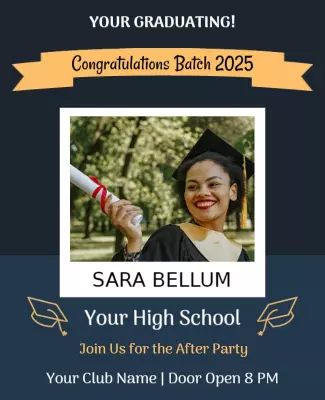 Celebratory Graduation Announcement Party Poster Template