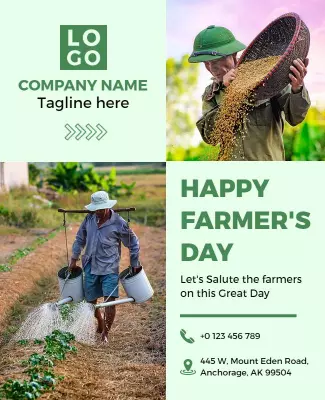Celebratory Green Farmer's Day Appreciation Poster Template