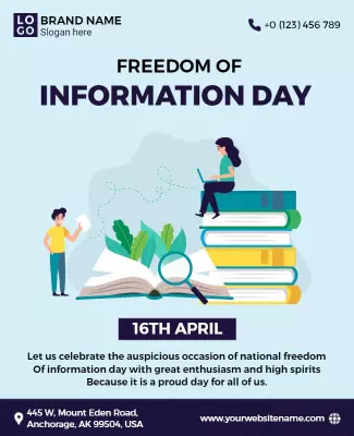 Celebratory Green Freedom of Information Day Poster Template