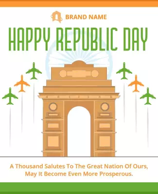 Celebratory Green Republic Day Tribute Poster Template