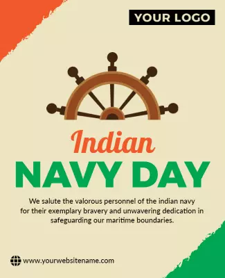 Celebratory Indian Navy Day Tribute Poster Template