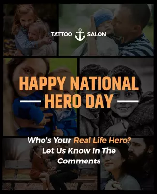 Celebratory National Hero Day Tribute Poster Template