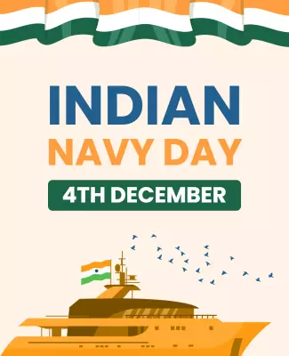 Celebratory Nautical Design for Indian Navy Day Poster Template