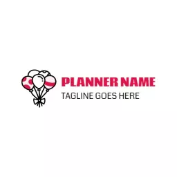 Celebratory Pink and White Balloon Designs for Event Planner Logo Template