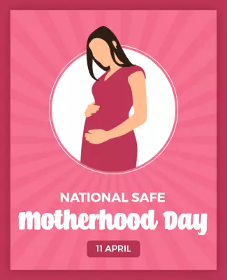 Celebratory Pink National Safe Motherhood Day Poster Template