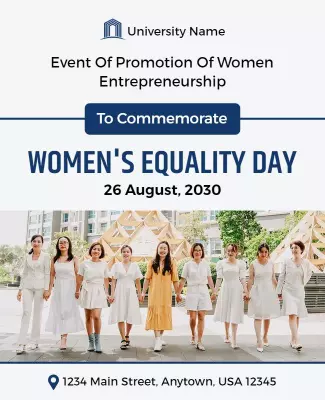 Celebratory Women's Equality Day Event Poster Template