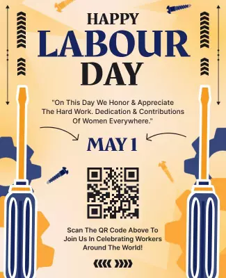 Celebratory Yellow Labour Day Appreciation Poster Template