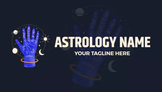 Celestial Blue Astrology Fortune Teller Visiting Card Template