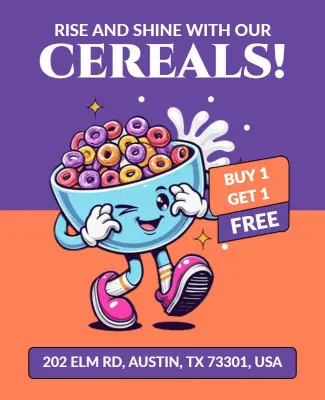 Cereal Promotion Offer Flyer Template