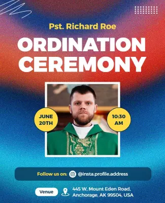 Ceremonial Theme Ordination Ceremony Celebration Poster Template
