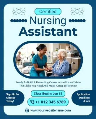Certified Nursing Assistant Training Program Flyer Template