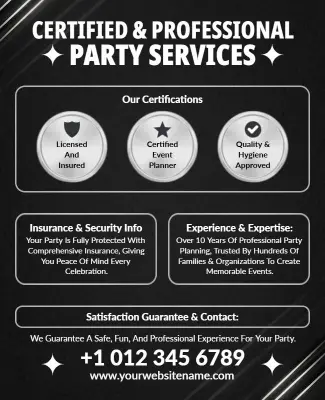 Certified Professional Party Services Flyer Template