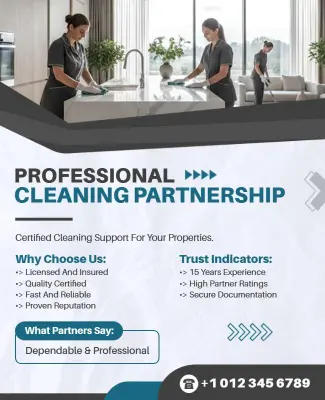 Certified Property Cleaning Services Partnership Flyer Template