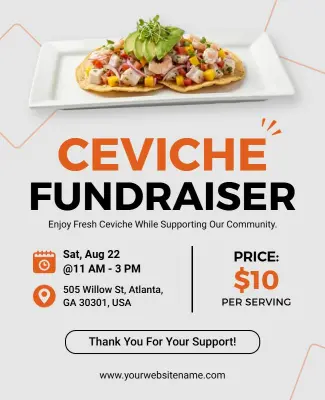 Ceviche Fundraiser Event Flyer Template