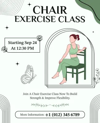 Chair Exercise Class Promotional Flyer Template