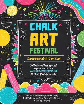 Chalk Art Festival Event Flyer Template