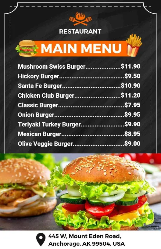 Chalkboard Burger Menu Template
