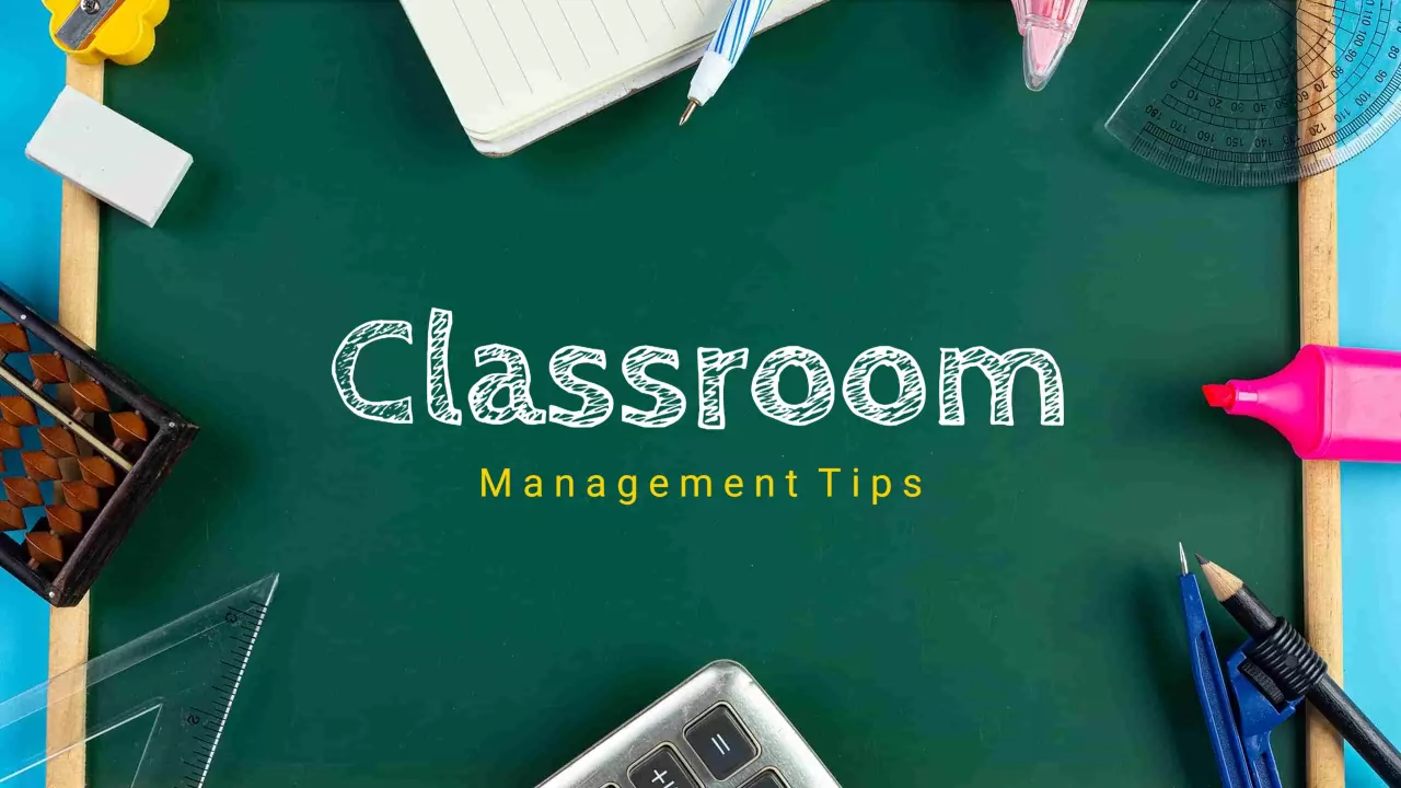 Chalkboard Design Featuring Classroom Management Tips Banner Template