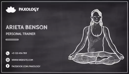 Chalkboard Minimalist Yoga and Wellness Business Card Template