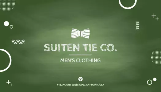 Chalkboard Style Green Men's Clothing Business Card Template
