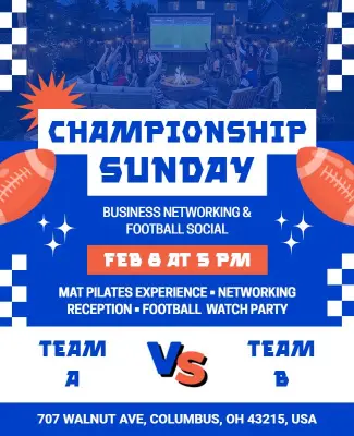 Championship Sunday Networking Social Flyer Template