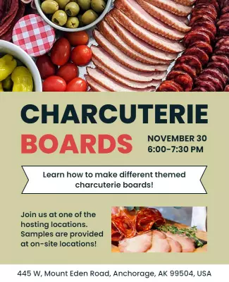 Tasting and Workshop Event Charcuterie Flyer Template