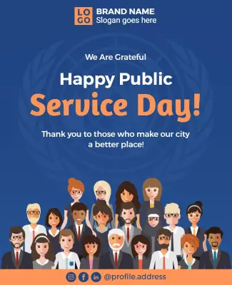 Charismatic Colorful Public Service Appreciation Day Poster Template