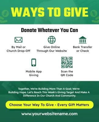Charitable Multiple Ways to Give Donation Flyer Template