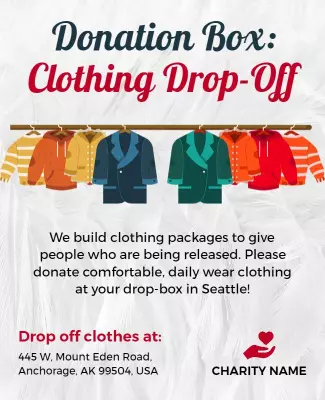 Charity Clothing Donation Drop Off Flyer Template
