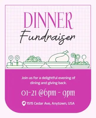 Charity Dinner Fundraiser Event Flyer Template