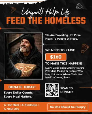 Charity Event for Feeding the Homeless with Pizza Flyer Template