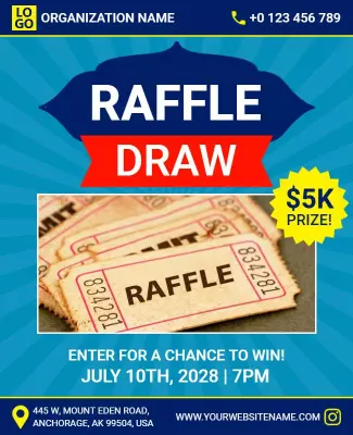 Charity Event Raffle Draw Flyer Template