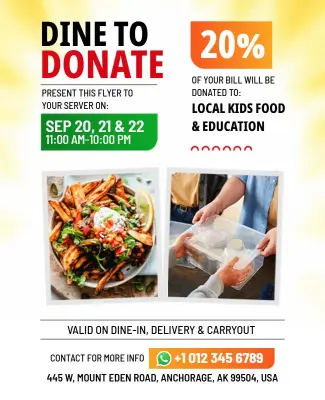Charity Food Donation Event Flyers Template